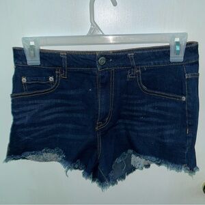 Aeropostale Blue Distressed Jean Shorts Mid-Thigh